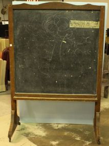 Rolling Chalkboard in Wood Frame