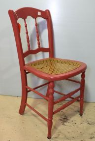 Painted Pink Cane Seat Side Chair