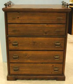 Bassett Five Drawer Hiboy with Gallery Top