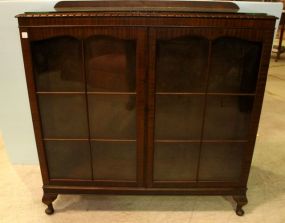 Mahogany Queen Anne Two Door Curio Cabinet