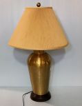 Brass Lamp with Pleated Shade