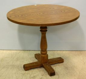 Round Oak Single Pedestal Table
