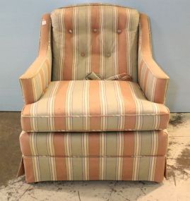 Pink and Light Green Stripped Arm Chair