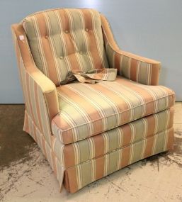 Pink and Light Green Stripped Arm Chair
