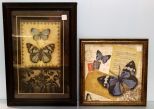 Two Framed Butterfly Prints