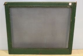 Screen Window in Green Wood Frame