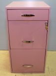 Painted Pink Metal Cabinet