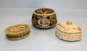 Three Decorative Trinket Boxes
