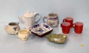 Group of Mugs, Sugar, and Teapot