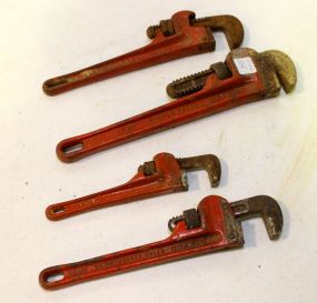 Group of Four Pipe Wrenches