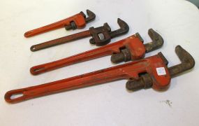 Group of Four Pipe Wrenches