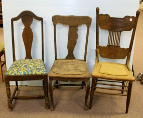 Three Vintage in the Rough Side Chairs