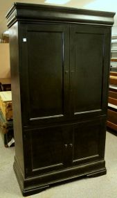 Two Door Painted Black TV Cabinet