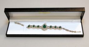 9.5 Ct. Genuine Emerald Estate Bracelet