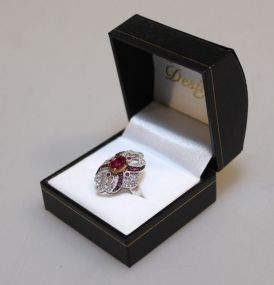 Custom Modern Style Ruby Dinner Ring