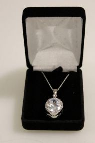 6 Ct. White Sapphire Dinner Necklace