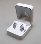 Genuine Tanzanite & Diamond Dinner Earrings