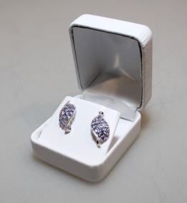 Genuine Tanzanite & Diamond Dinner Earrings