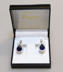 5 Ct. Pear Cut Sapphire Evening Earrings