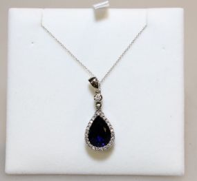 6 Ct. Pear Cut Sapphire Evening Necklace