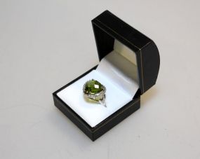 Genuine Brazilian Green Amethyst Dinner Ring