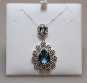 5 Ct. Blue Topaz Estate Necklace in Royal Setting