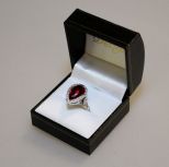 3 Ct. Pear Cut Ruby Dinner Ring