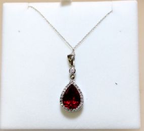 6 Ct. Pear Cut Ruby Dinner Necklace