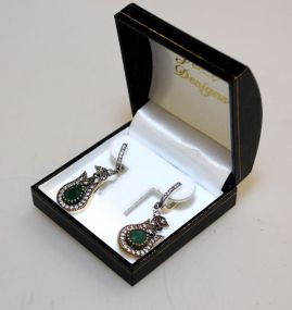 4.5 Ct. Genuine Emerald Estate Earrings