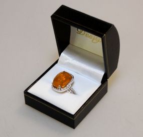 5.8 Ct. Genuine Mexican Fire Opal Estate Ring