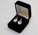 4 Ct. Pear Cut White Sapphire Dinner Earrings