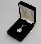 6 Ct. Pear Cut White Sapphire Dinner Necklace