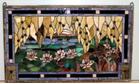 Stained Glass Window in Metal Frame