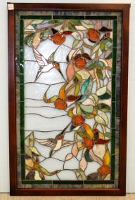 Stained Glass Window in Wood Frame
