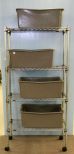 Four Shelf Metal Rack on Wheels