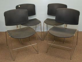 Four Steelcase and Vinyl Chairs