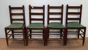 Set of Four Painted Ladderback Side Chairs
