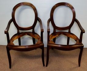 Set of Two Contemporary Medallion Back Arm Chairs