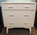 Three Drawer Painted White Chest