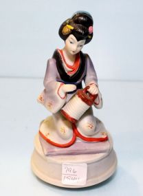 Porcelain Oriental Maiden Music Box