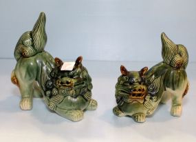 Pair Ceramic Foo Dogs