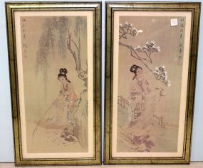 Two Paintings of Oriental Maidens