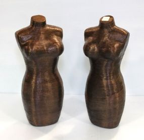 Two Decorative Straw Painted Mannequins