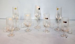 Four Toscany Glass Mugs & Three Newcor Stem Glasses