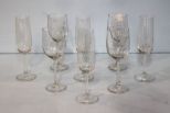 Four Whisper Lake Glasses & Four Flutes