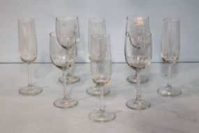 Four Whisper Lake Glasses & Four Flutes