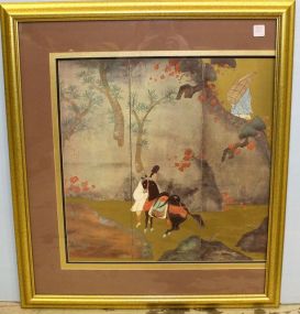 Framed Oriental Painting on Paper