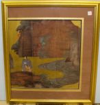 Framed Oriental Painting on Paper