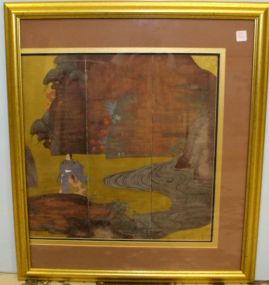 Framed Oriental Painting on Paper