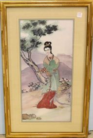 Painting on Paper of Oriental Lady